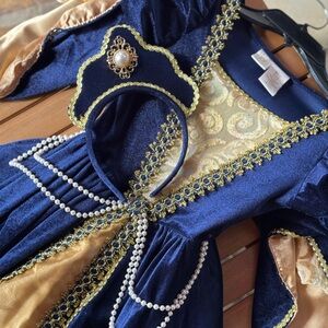 Royal Blue and Gold Kids Medieval Costume